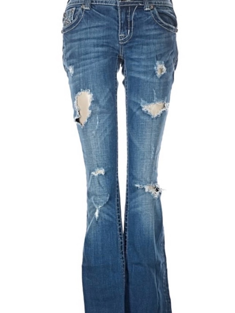 Miss Me Blue Distressed Boot Cut Jeans